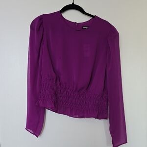 Lush Vibrant Purple Smocked Blouse